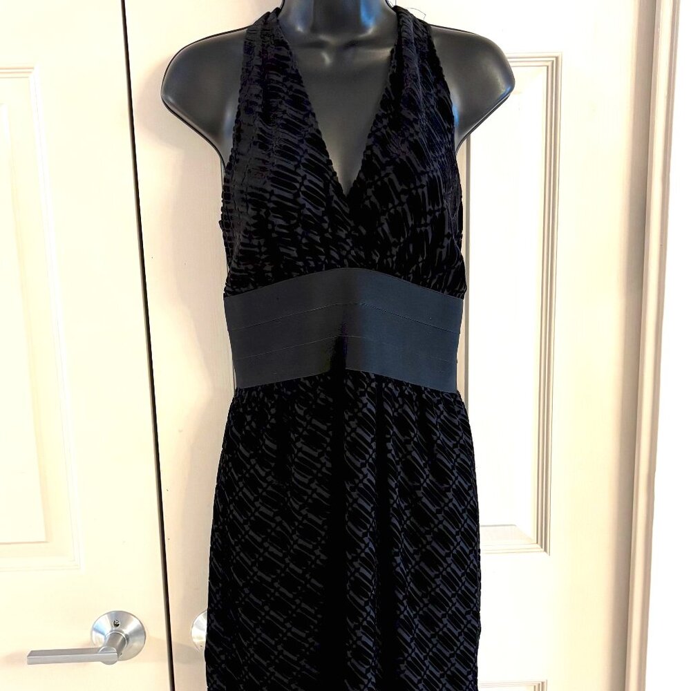 Studio M Black Velvet Halter Dress - Elegant and Timeless.  S